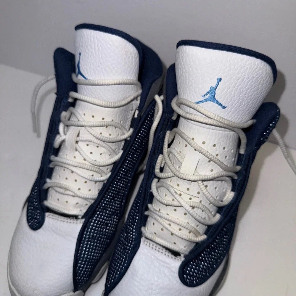 Jordan 13 Retro Kids Size 4.5Y Navy White Flint Grey 884129-404